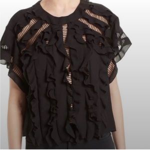 IRO Black Lauder Flutter Blouse NWOT